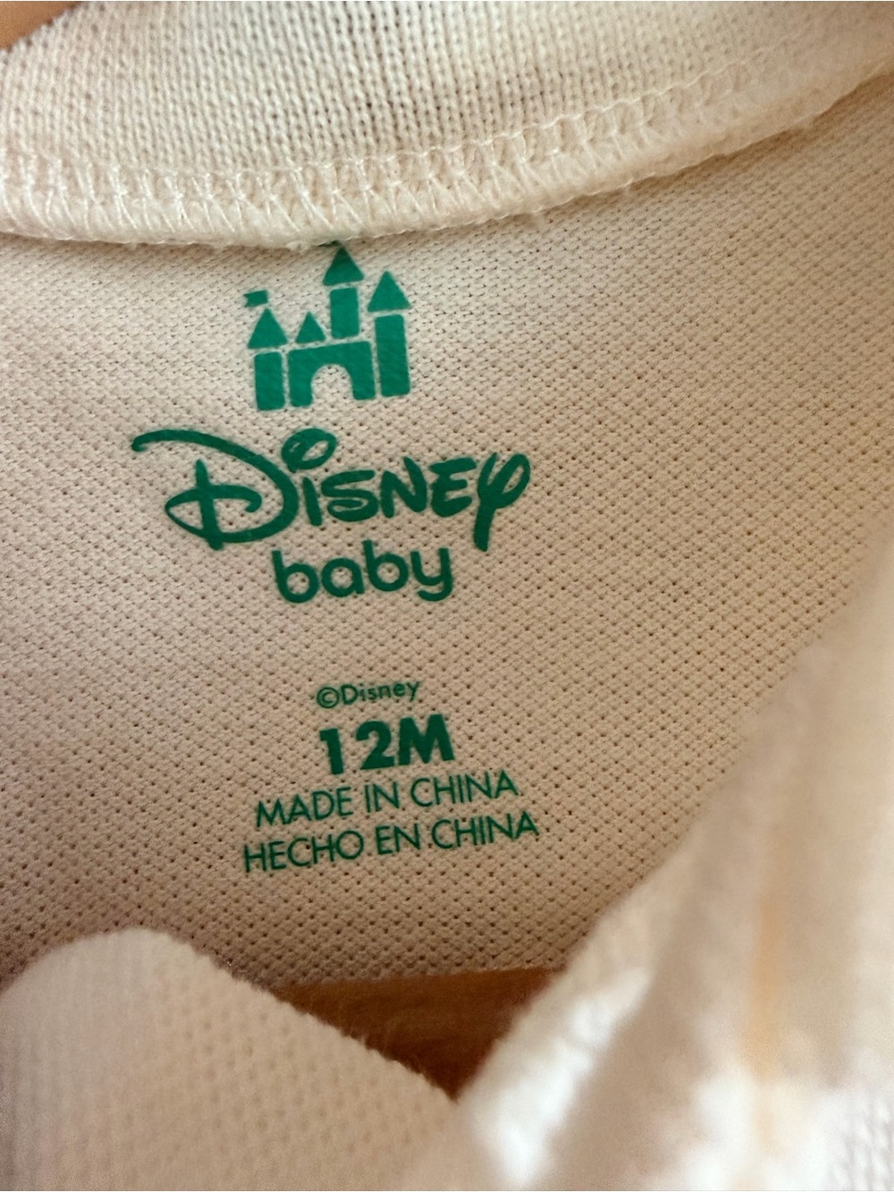 Disney Cream Polo-Style Mickey Mouse Romper with Navy Accents - Picture 4 of 4